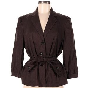 Vintage Banana Republic Brown Blazer & Skirt Co-ord Set Linen Blend